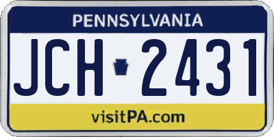 PA license plate JCH2431