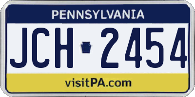 PA license plate JCH2454