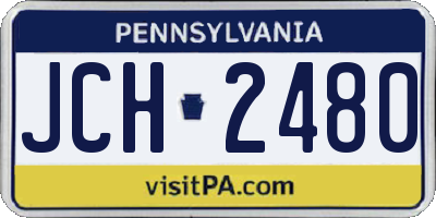 PA license plate JCH2480