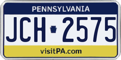 PA license plate JCH2575