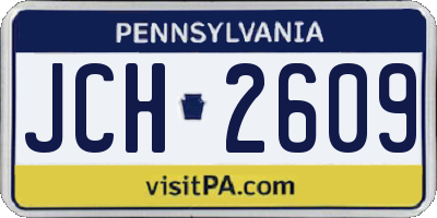 PA license plate JCH2609