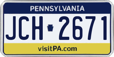 PA license plate JCH2671
