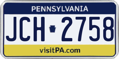 PA license plate JCH2758