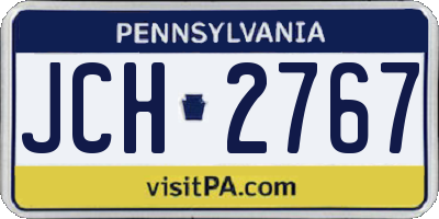 PA license plate JCH2767