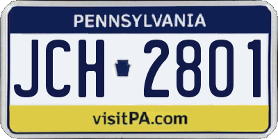 PA license plate JCH2801
