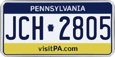 PA license plate JCH2805