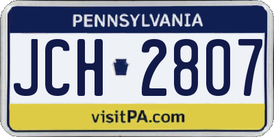 PA license plate JCH2807
