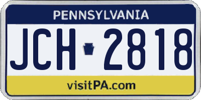 PA license plate JCH2818