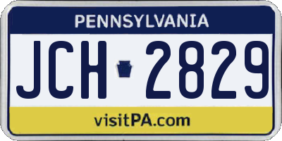 PA license plate JCH2829