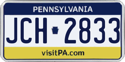PA license plate JCH2833