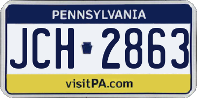 PA license plate JCH2863