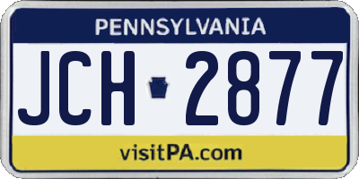 PA license plate JCH2877