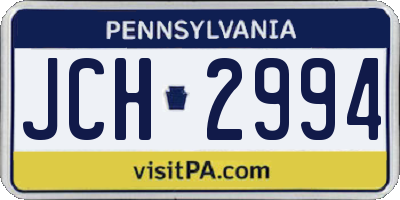 PA license plate JCH2994