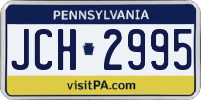 PA license plate JCH2995