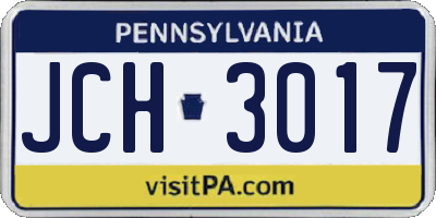 PA license plate JCH3017