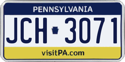 PA license plate JCH3071