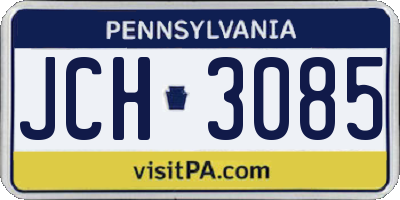 PA license plate JCH3085