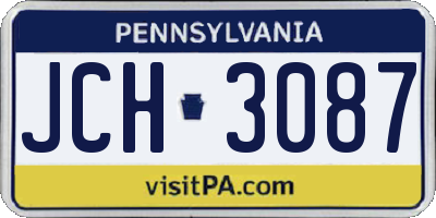 PA license plate JCH3087
