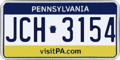 PA license plate JCH3154