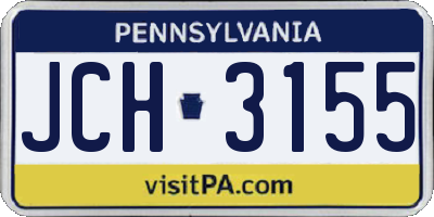 PA license plate JCH3155