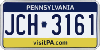 PA license plate JCH3161