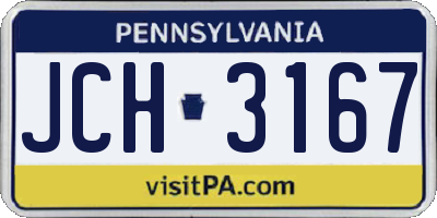 PA license plate JCH3167