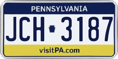 PA license plate JCH3187