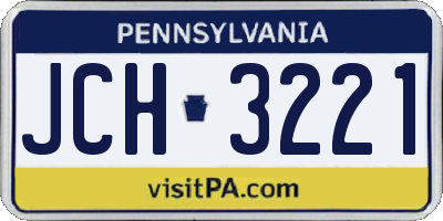 PA license plate JCH3221