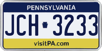 PA license plate JCH3233