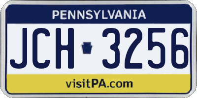 PA license plate JCH3256
