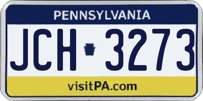 PA license plate JCH3273