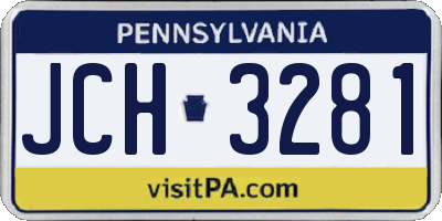 PA license plate JCH3281