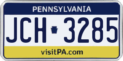 PA license plate JCH3285