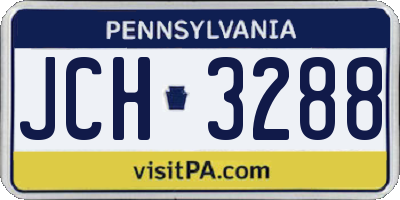 PA license plate JCH3288