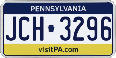 PA license plate JCH3296