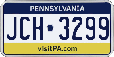 PA license plate JCH3299