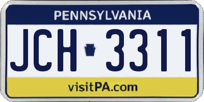 PA license plate JCH3311