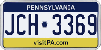 PA license plate JCH3369