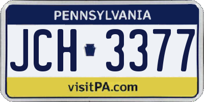 PA license plate JCH3377