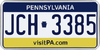 PA license plate JCH3385