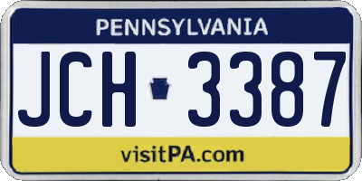 PA license plate JCH3387