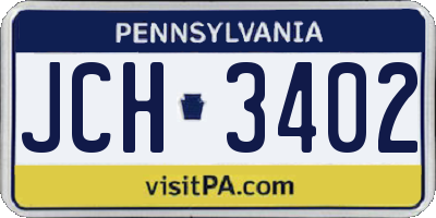 PA license plate JCH3402