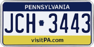 PA license plate JCH3443