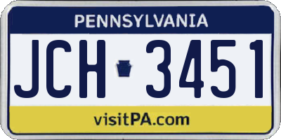 PA license plate JCH3451