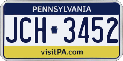 PA license plate JCH3452