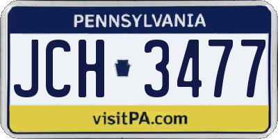 PA license plate JCH3477