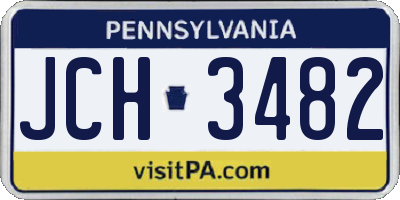 PA license plate JCH3482