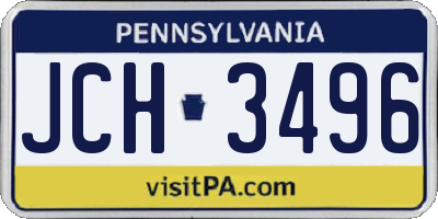 PA license plate JCH3496