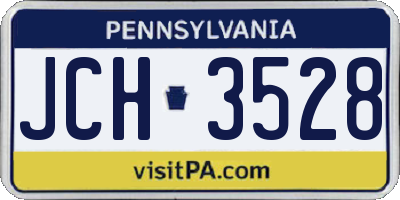 PA license plate JCH3528