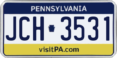 PA license plate JCH3531